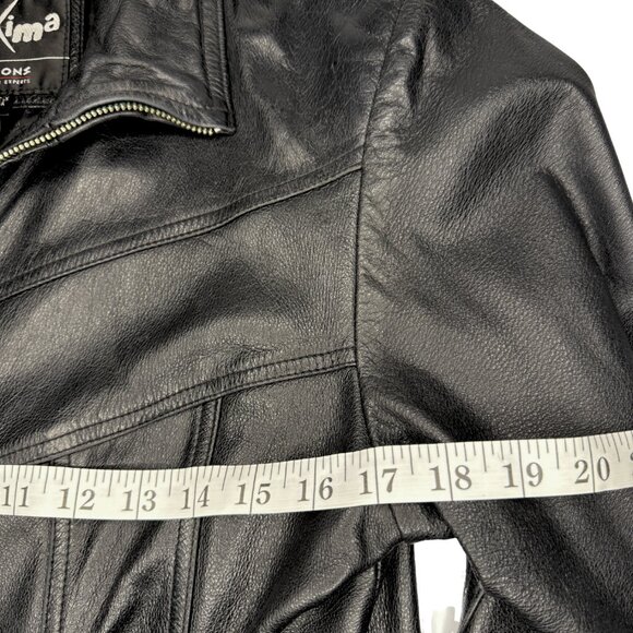 Maxima Women’s Vintage Black Genuine Leather Jacket, 4 Pockets, SZ: S - Picture 9 of 9